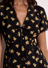 Vintage Floral Mini Tea Dress, Black, large