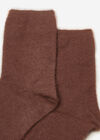 Soft And Fuzzy Plain Socks, Rust, large