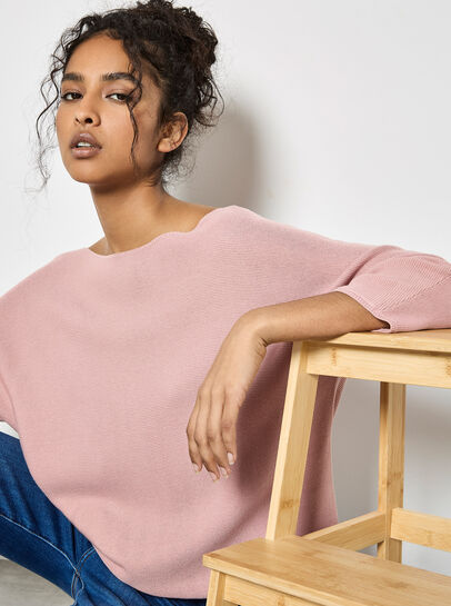 Stretch Knit Batwing Top