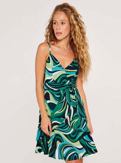 Swirl Ruffle Cami Dress