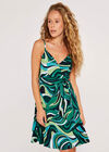 Swirl Ruffle Cami Dress, Green, large