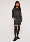 Dot Cocoon Dress, Dark Grey - Charcoal, large
