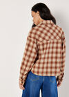Cropped Check Shacket, Rust, large