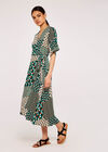 Geometric Patchwork Cocoon Dress, Green, large
