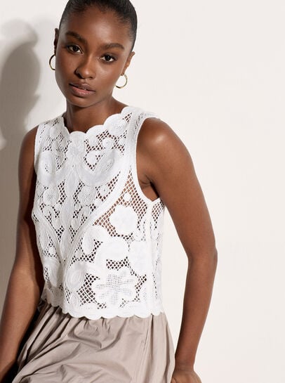 Crochet Mesh Shell Top