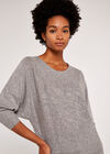 Heart Batwing Jumper, Grey, large