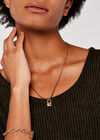 Moon Padlock Ditsy Necklace, Yellow, large