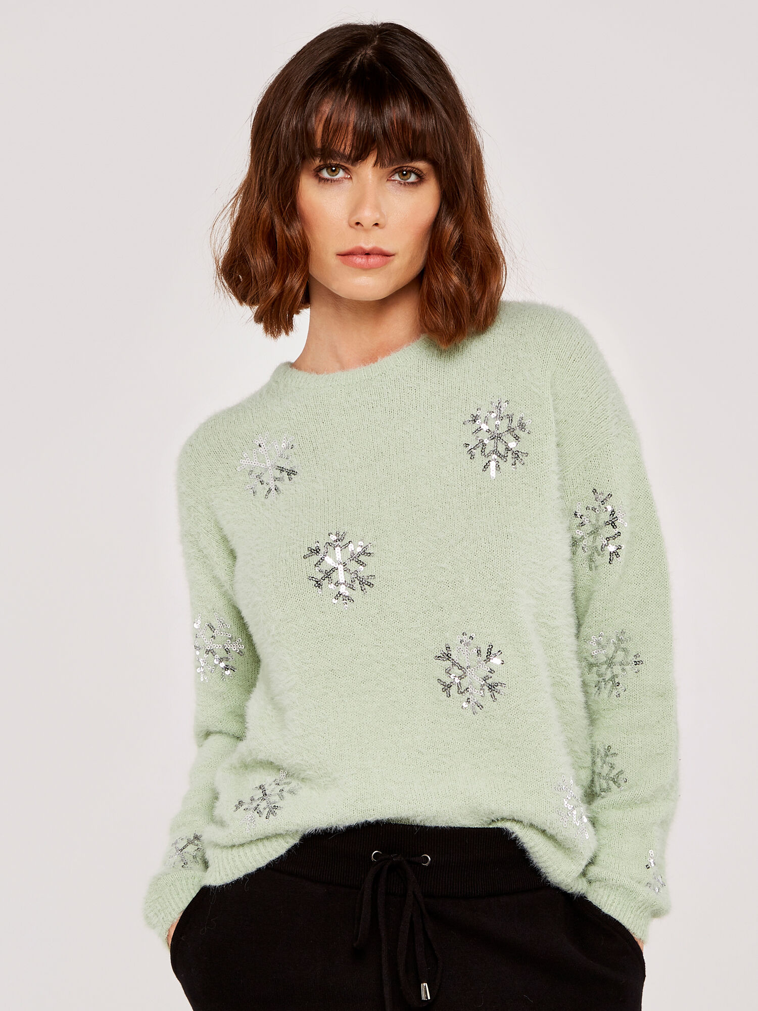 Sequin snowflake top jumper