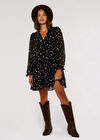 Foil Star  Smock Dress, Black, large