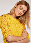 Geometric Lace Top, Yellow, large