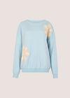 Crochet Daisies Lightweight Jumper, Blue, large