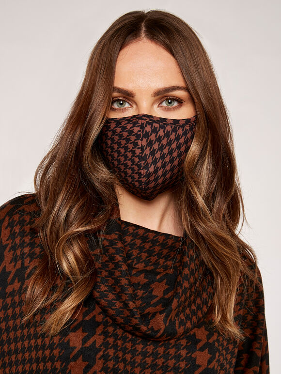 Houndstooth Mask, Rust, large
