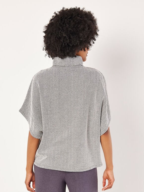 Batwing Chevron Knitted Top, Black, large