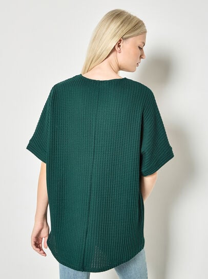 Waffle Knit Batwing Top