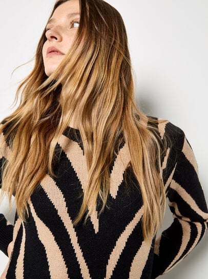 Zebra Print Jumper Mini Dress