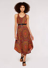 Moroccan Mandala Midi  Dress, Red, large