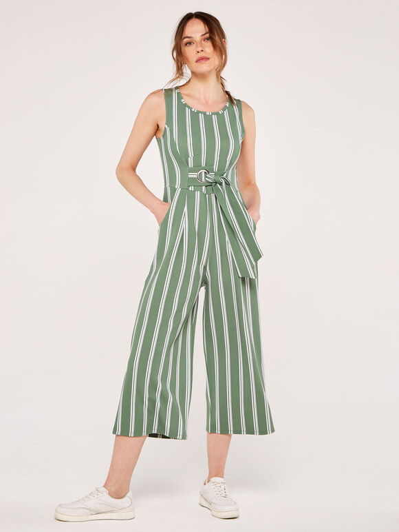 Stripe Jumpsuit, Green, large
