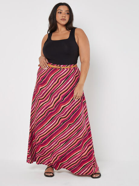 Curve Retro Wave Maxi Skirt