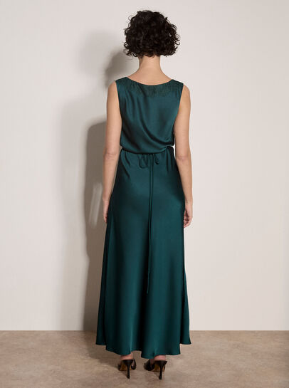 Satin Lace Maxi Dress