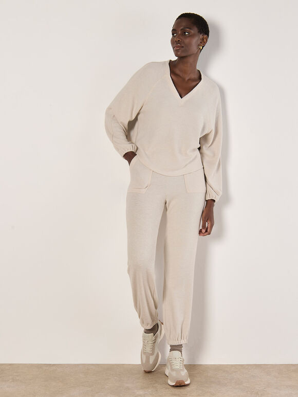 Soft Textured Joggers, Stone, large