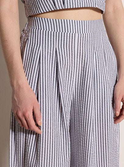 Stripe Wide Leg Trousers