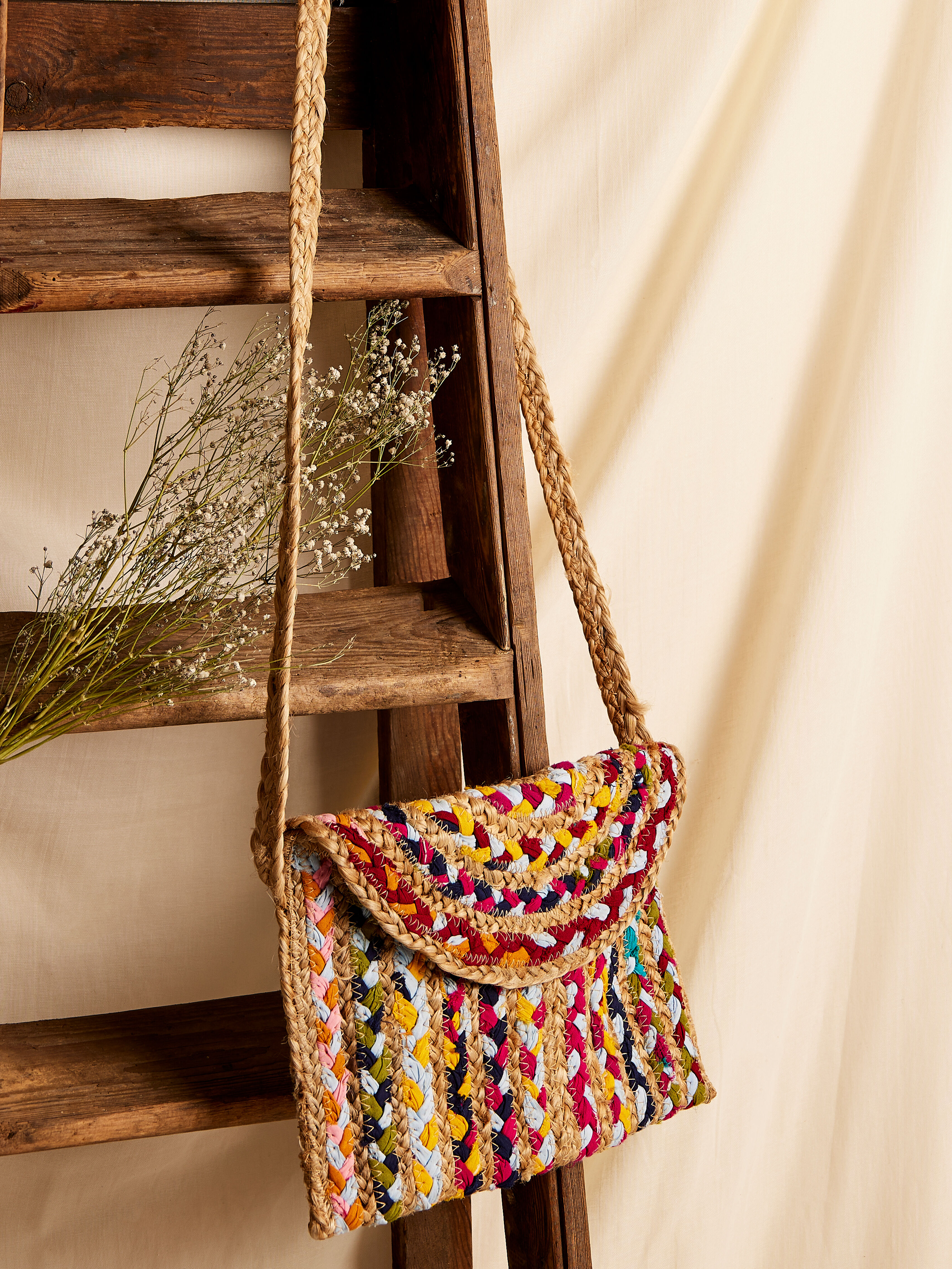 Jute sling bag sales