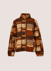 Soft Boucle Check Jacket, Brown, large