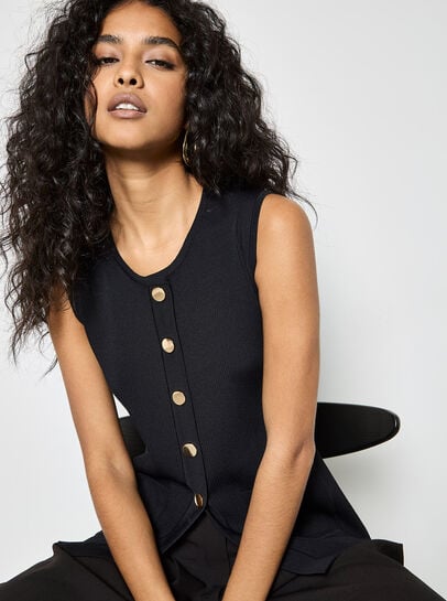 Ribbed Knit Waistcoat