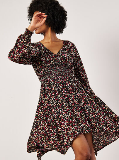 Ditsy Floral Smocked Mini Dress