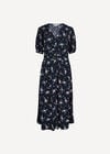 Floral Print Midi Dress, Navy, large