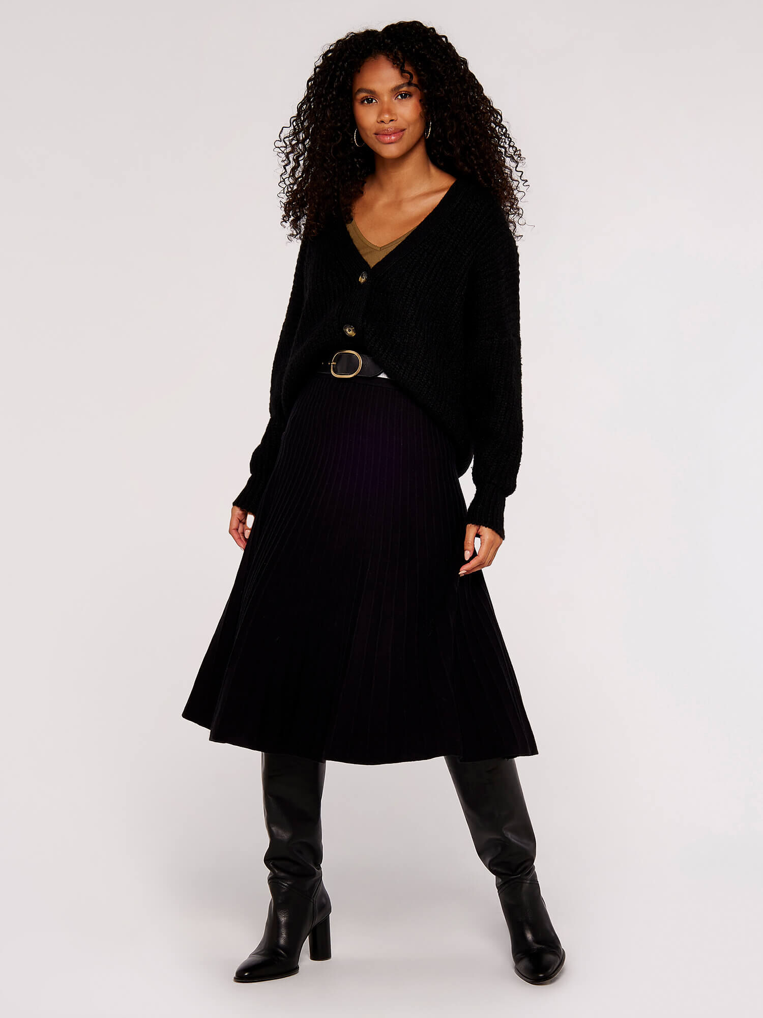 Pleated stripe skirt online