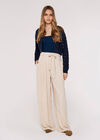 Pointelle Cropped Shrug, Navy, large