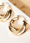Triple Hoop Gold Tone Earrings, Assorted, large