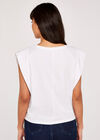 Retro Cropped Sleeveless Tee, Cream, large