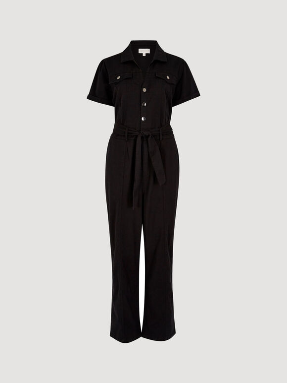 Utility Cotton Blend Boiler Suit, Black, large