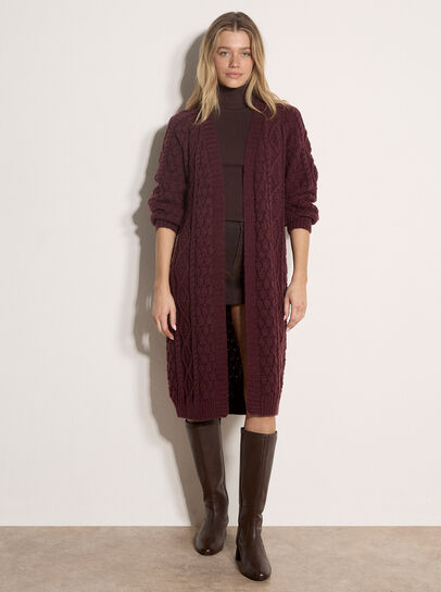 Chunky Cable Knit Longline Cardigan