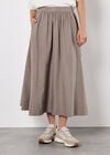 Soft Woven A-Line Midaxi Skirt, Grey, large