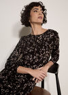 Jersey Knit Leopard Print Maxi Dress, Grey, large