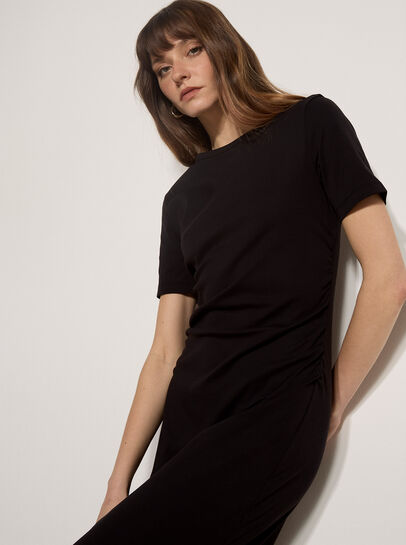 Cotton Ruched T-Shirt Maxi Dress