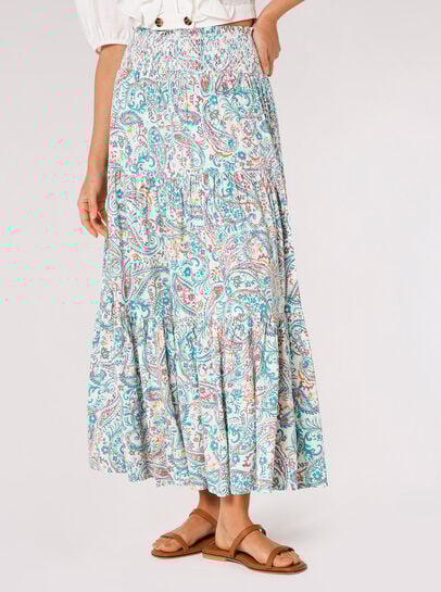 Paisley Tiered Maxi Skirt