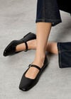 Leather Mary Jane Shoes, Black, large