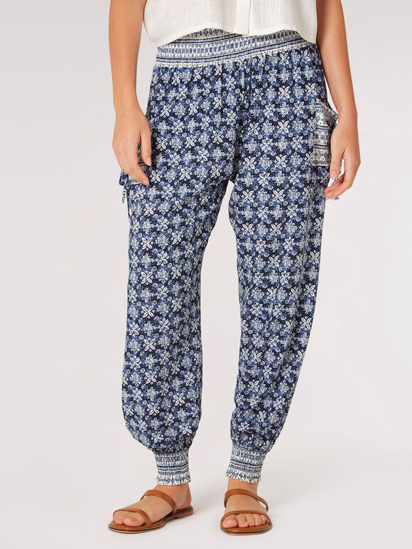 Batik Ankle Cuff Jogger, Marine, grand