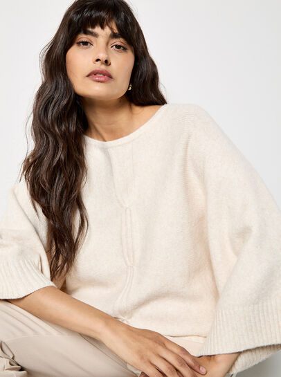 Oversized Cable Knit Cape Jumper