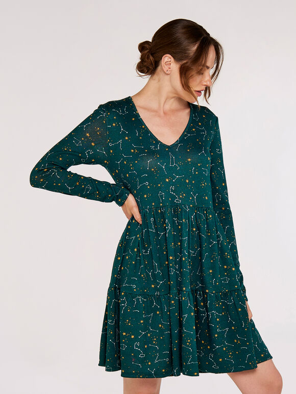 Constellation  Tier Dress, Green, large