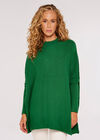 Zig Zag Panel Oversized Jumper, Green, large