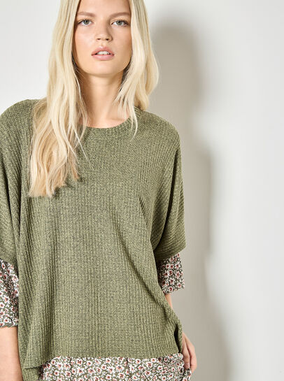 Waffle Knit Tunic Top
