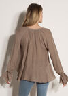 Textured Peplum Hem Blouse, Stone, large