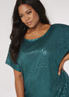 Curve Sequins Shimmer Top, Green, large