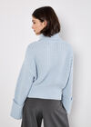 Chunky Knit Roll Neck Jumper, Blue, large