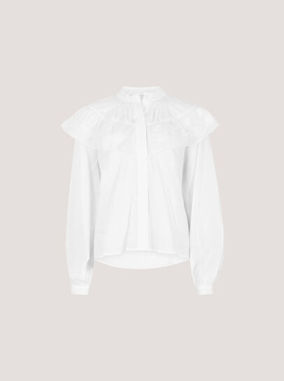 Embroidered Ruffle Shirt